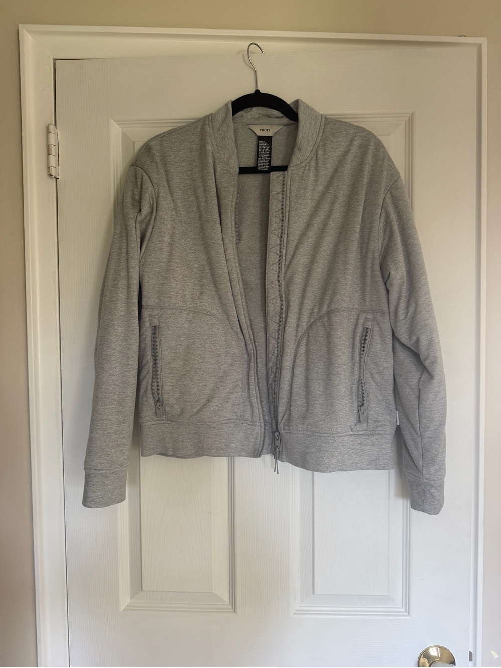 Vuori Heather Gray Bomber Jacket